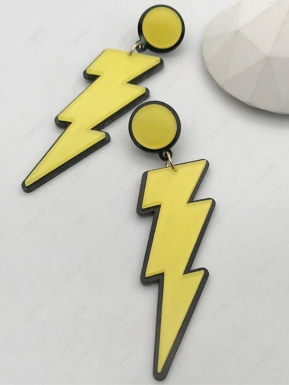 Large Yellow Lightning Bolt Earrings 80s Retro Punk Rad Vintage Fashion Jewelry